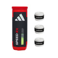 KIT BOLA ADIDAS SPEED RX TUBO x3+ OVERGRIP ADIDAS PERFURADO x3 BRANCO/PRETO