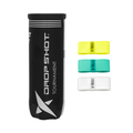 KIT BOLA DROP SHOT TOURNAMENT TUBO x3 + OVERGRIP X-TRUST x3 COR SORTIDA