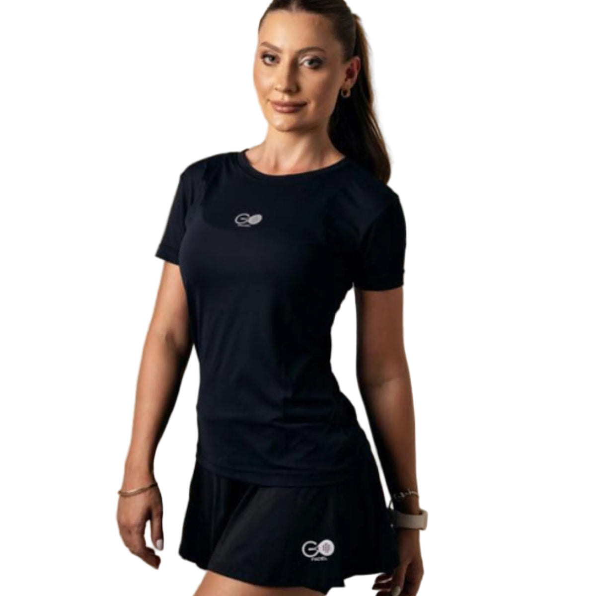 T-SHIRT FEMININA GO PADEL PRETA