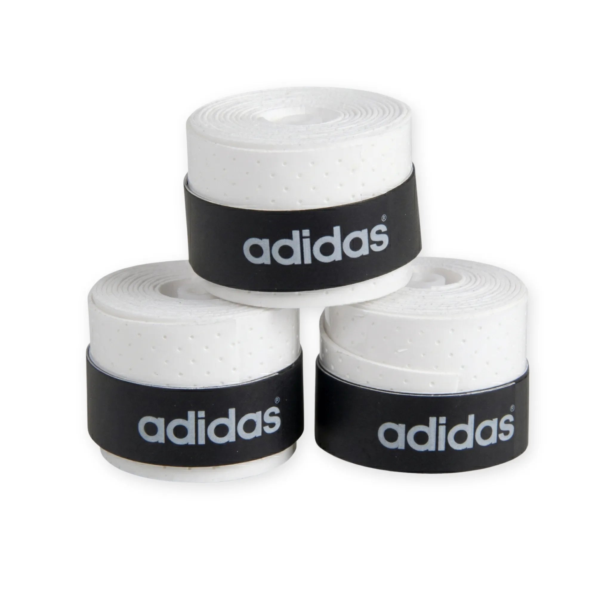 KIT BOLA ADIDAS SPEED RX TUBO x3+ OVERGRIP ADIDAS PERFURADO x3 BRANCO/PRETO