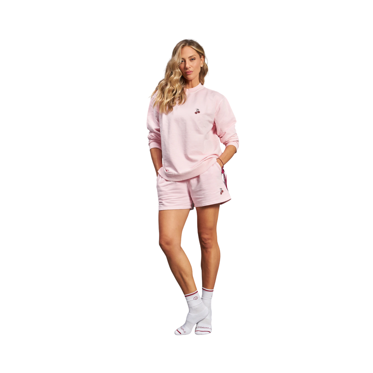 MOLETOM RETORRENS CHERRY CLUB FEMININO ROSA CLARO