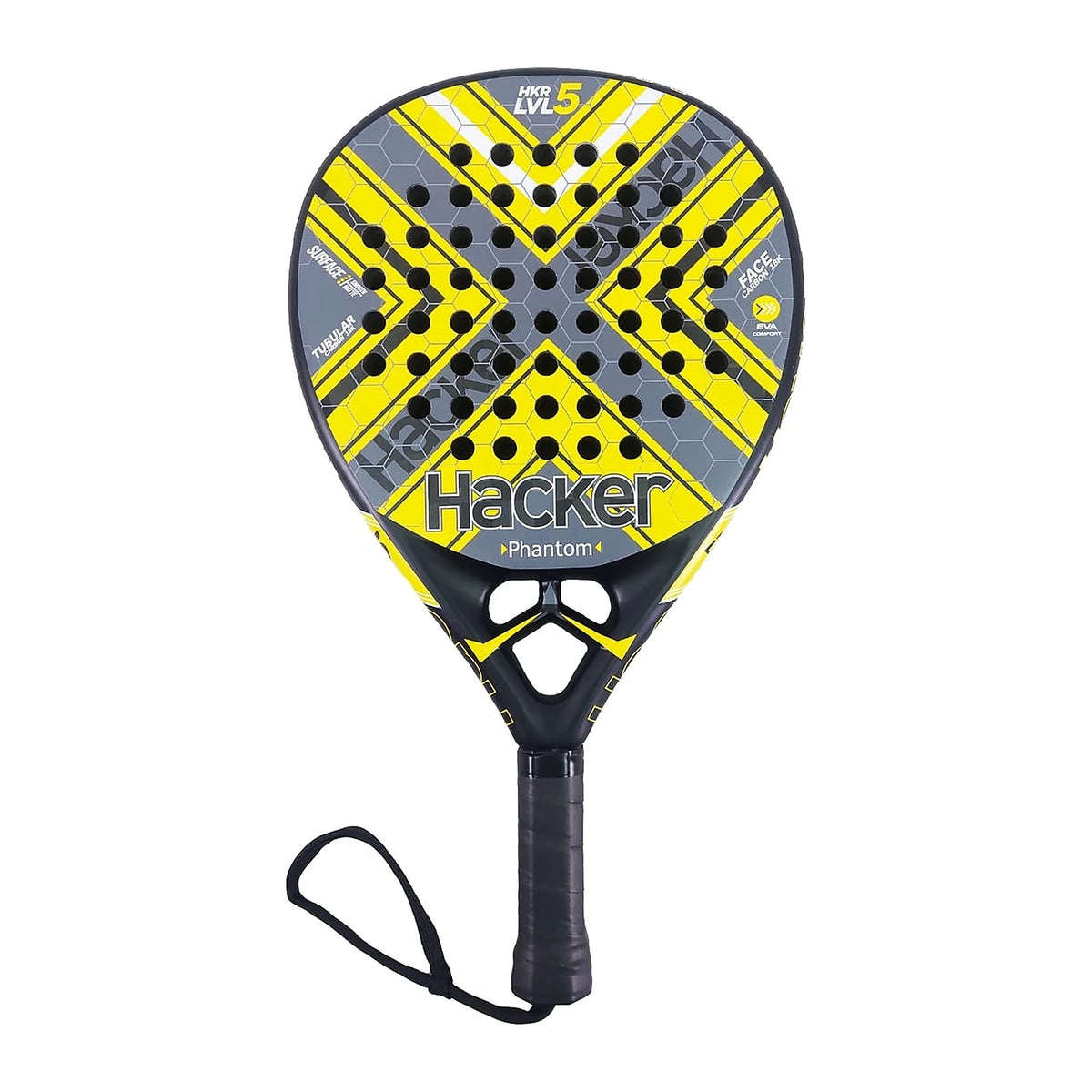 RAQUETE DE PADEL HACKER LVL 5 PHANTOM 18K EVA CONFORT