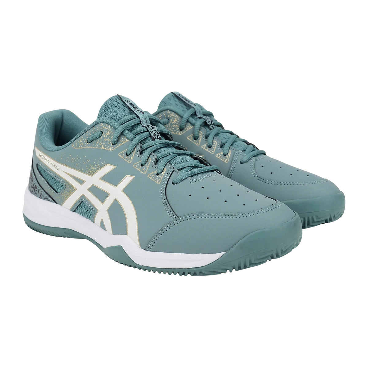 TENIS ASICS GEL-BACKHAND 2 MASCULINO AZUL VERDE